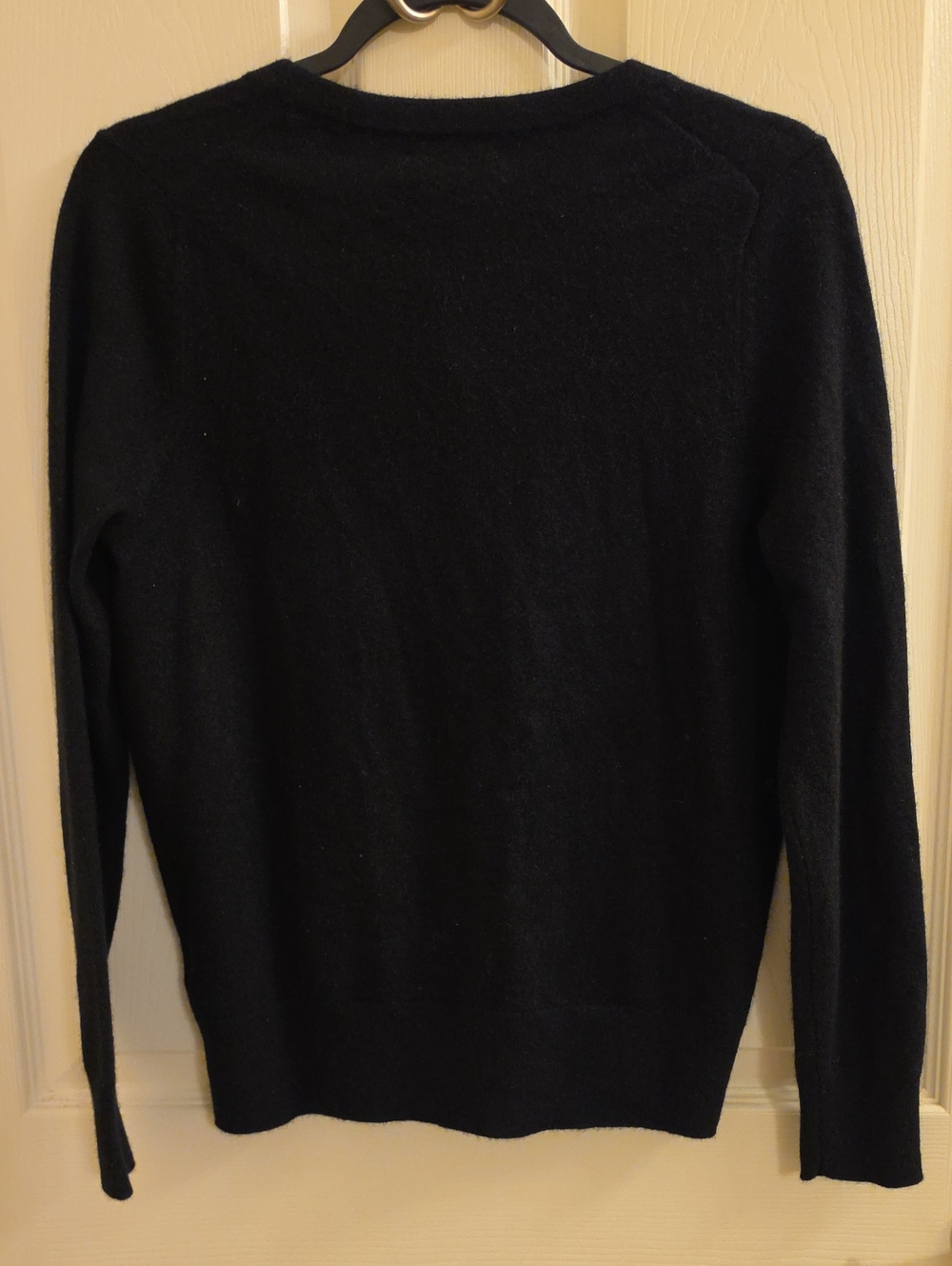 Quince Mongolian Cashmere Black Crewneck Button-Front Cardigan - Picture 5 of 5